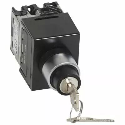 Commutateur 3 directions avec arr�t - t�te de cde cl� - PR 12 - 1P - fix �22 (027583)