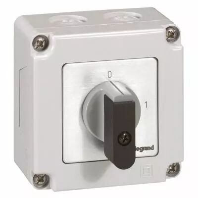 Commutateur - inter marche/arr�t - PR 12 - 2P - 2 contacts - bo�tier 76x76 mm (027711)