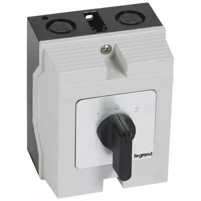 Commutateur - inverseur avec arr�t - PR 12 - 2P - 4 contacts - bo�tier 96x120 mm (027726)