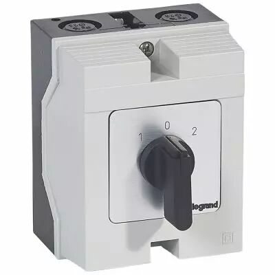 Commutateur - inverseur avec arr�t - PR 26 - 2P - 4 contacts - bo�tier 96x120 mm (027741)