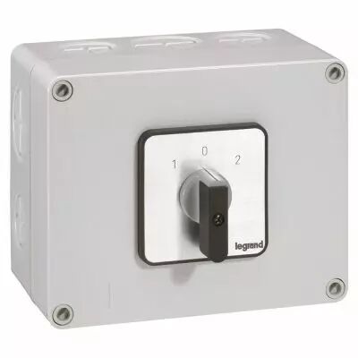 Commutateur - inverseur avec arr�t - PR 40 - 2P - 4 contacts - bo�tier 135x70 mm (027746)