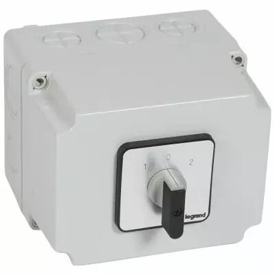 Commutateur - inverseur avec arr�t - PR 40 - 4P - 8 contacts - bo�tier 135x70 mm (027748)