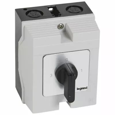 Commutateur 3 directions avec arr�t - PR 12 - 1P - 3 contacts -bo�tier 96x120 mm (027768)