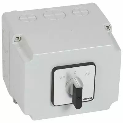 Commutateur moteur triphas� - inverseur 1 vitesse - PR 40 - 5 contacts - bo�tier (027784)