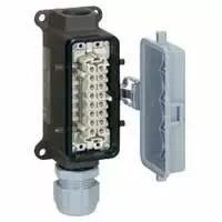 Connect multip�les Hypra - 16 A - 500 V - 10P+T - emb fem saillie - volet (053161)