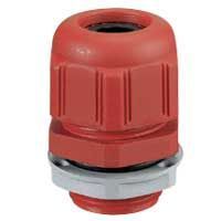 Presse-étoupe plastique- IP68- ISO 16- pour boîte Plexo incendie- rouge RAL 3000 (091930)