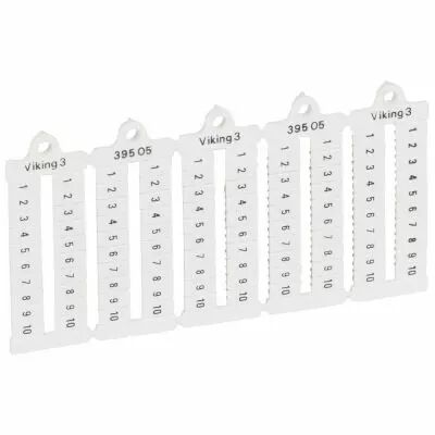 Plaque rep�res bloc jonction Viking 3 - lect horiz - pas 5 - chiffres 1 � 10 (039505)