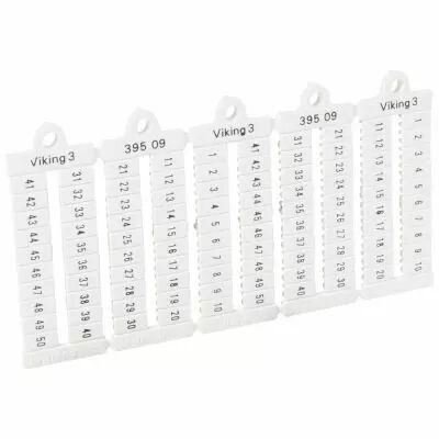 Plaque rep�res bloc jonction Viking 3 - lect horiz - pas 5 - chiffres 1 � 50 (039509)