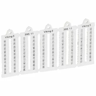 Plaque rep�res bloc jonction Viking 3 - lect horiz - pas 5 - chiffres 101 � 200 (039511)