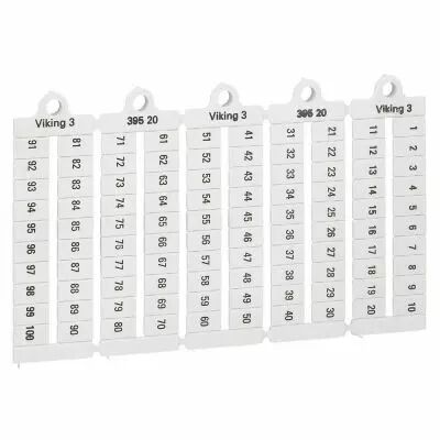 Plaque rep�res bloc jonction Viking 3 - lect horiz - pas 6 - chiffres 1 � 100 (039520)