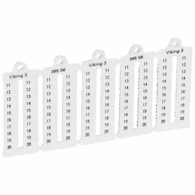 Plaque rep�res bloc jonction Viking 3 - lect vert - pas 5 - chiffres 11 � 20 (039556)