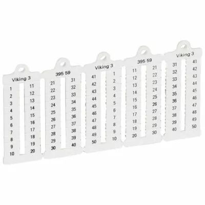 Plaque rep�res bloc jonction Viking 3 - lect vert - pas 5 - chiffres 1 � 50 (039559)