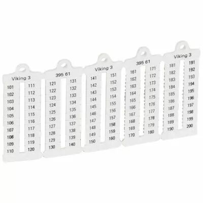 Plaque rep�res bloc jonction Viking 3 - lect vert - pas 5 - chiffres 101 � 200 (039561)