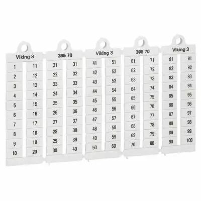 Plaque rep�res bloc jonction Viking 3 - lect vert - pas 6 - chiffres 1 � 100 (039570)