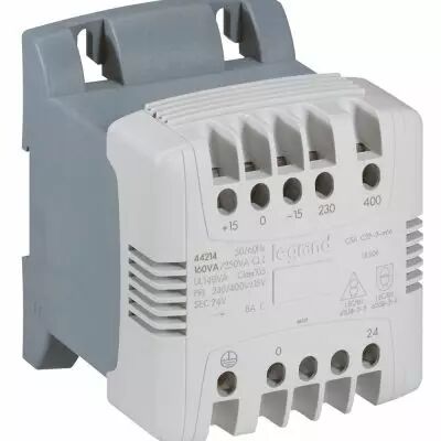 Transfo cde et signal mono bornes � vis - prim 230 V/sec 24 V - 160 VA (044214)