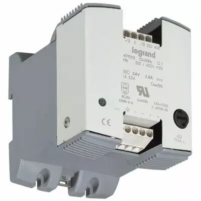 Alim redress�e monophas�e filtr�e - prim 230/400 V - 24 V= - 60 W - 2,5 A (047022)
