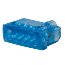 Borne connexion sans vis Nylbloc auto pour 5 fils - 24 A - 450 V~ - bleu (034325)