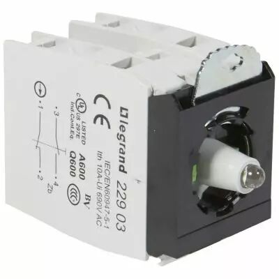 Osmoz compo - sous-ensemble bloc - t�te lum - � vis - 12/24V~/= - 2NO/NF blanc (022980)