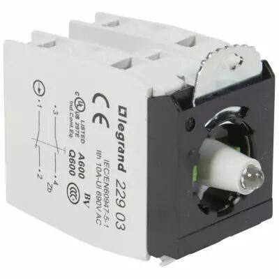 Osmoz compo - sous-ensemble bloc - t�te lum - � vis - 230V~ - 2NO/NF rouge (022991)