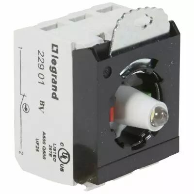 Osmoz compo - sous-ensemble bloc - t�te lum - � vis - 12/24V~/= - NO+NF - blanc (023003)