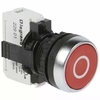 Osmoz complet non lum � impulsion - affleurant IP 66 - rouge marqu� ''O'' (023708)