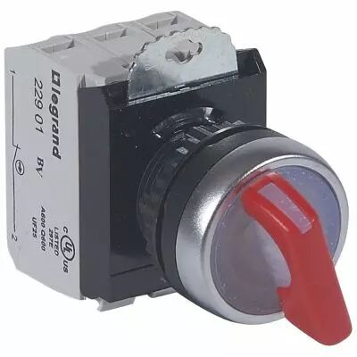 Osmoz complet lum - bouton tournant � manette - rouge - 24V~ - 2 positions fixes (023761)