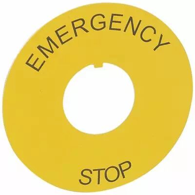 Osmoz �tiquette - pour arr�t d'urgence - jaune - �60 ''EMERGENCY STOP'' (024176)