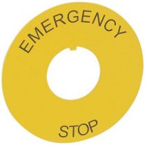 Osmoz étiquette - pour arrêt d'urgence - jaune - Ø60 ''EMERGENCY STOP'' (024176)