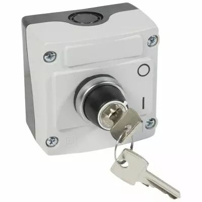 Osmoz - bo�te � bouton �quip�e - 1 trou - � cl� n� 455 - 2 positions - couv gris (024217)