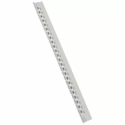 Rep�re M�mocab - l 2,3 mm - �criture noire sur fond blanc - chiffre 3 (037783)