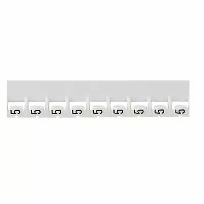 Rep�re M�mocab - l 2,3 mm - �criture noire sur fond blanc - chiffre 5 (037785)