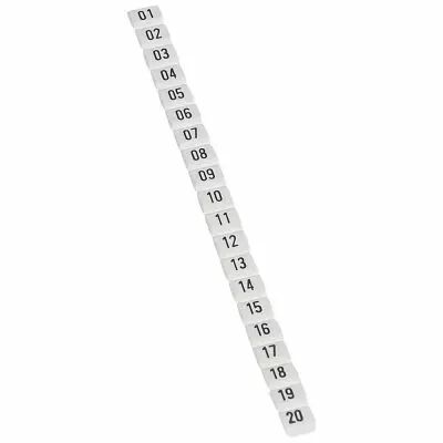 Rep�re CAB 3 pour filerie 0,5 � 1,5 mm� - noir/fond blanc - nombres 01 � 20 (038150)