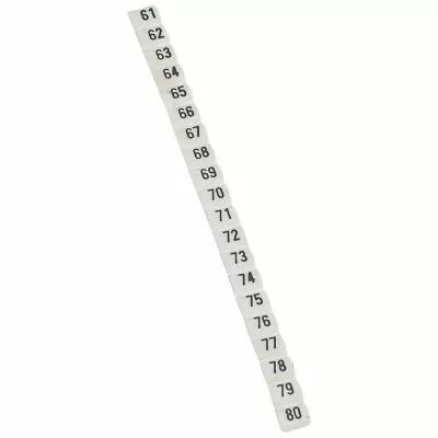 Rep�re CAB 3 pour filerie 0,5 � 1,5 mm� - noir/fond blanc - nombres 61 � 80 (038153)