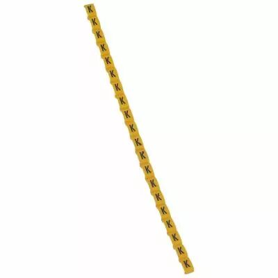 Rep�re Duplix - �criture noire sur fond jaune - lettre majuscule K (038420)