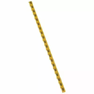 Rep�re Duplix - �criture noire sur fond jaune - lettre majuscule U (038430)