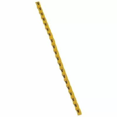 Rep�re Duplix - �criture noire sur fond jaune - lettre majuscule V (038431)