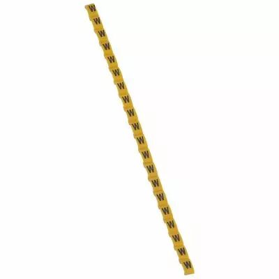Rep�re Duplix - �criture noire sur fond jaune - lettre majuscule W (038432)