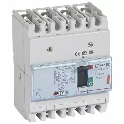 Disj puissance DPX� 160 - magn�to-thermique - 36 kA - 4P - 25 A (420091)