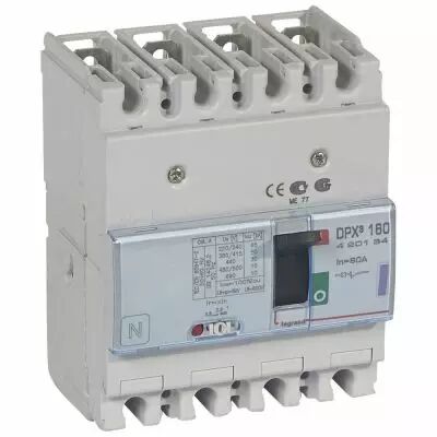 Disj puissance DPX� 160 - magn�to-thermique - 50 kA - 4P - 80 A (420134)