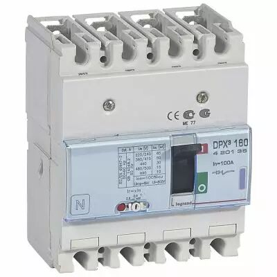 Disj puissance DPX� 160 - magn�to-thermique - 50 kA - 4P - 100 A (420135)