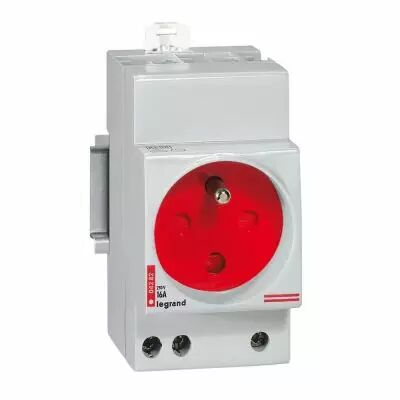 Prise de courant - 10/16 A - 250 V~ - 2P+T - � �clips et � d�trompage (004282)