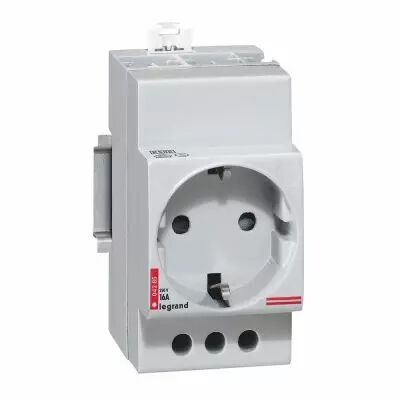 Prise de courant - 10/16 A - 250 V~ - 2P+T - � �clips - std allemand (004285)