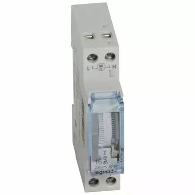 Inter horaire prog analogique - cadran vert - journalier - sans r�serve marche (412780)