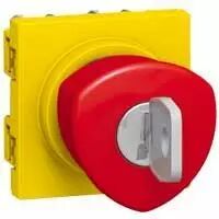 Poussoir coup de poing arr�t d'urgence Prog Mosaic - � cl� - 3 A - 2 mod (076601)