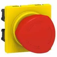 poussoir coup de poing d'arr�t d'urgence mosaic -1/4 de tour -2 mod -rouge/jaune (076602)
