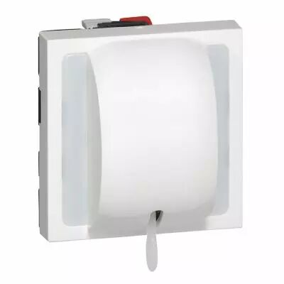 Poussoir inverseur � tirage Prog Mosaic - 2 mod - 6 A - blanc (077044)