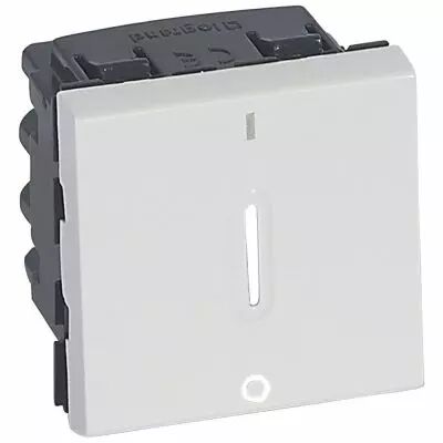 Inter bipolaire Prog Mosaic - 2 mod - 20 AX - � voyant � LED - blanc (077052)