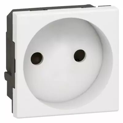 Prise Prog Mosaic - 2P droite - 2 mod - blanc (077110)