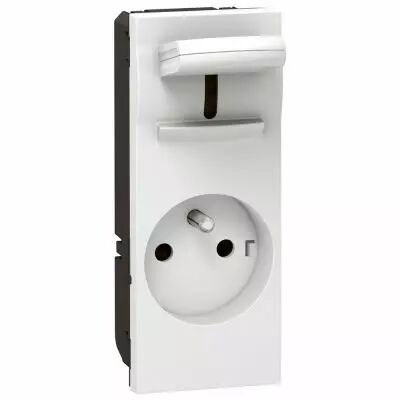 Prise Prog Mosaic - 2P+T manipulation facile - 5 mod - blanc antimicrobien (077131)