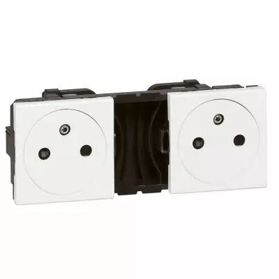 Prise Prog Mosaic pr�c�bl�e 2x2P+T - blanc (077134)